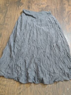 Athleta Crinkled A-Line Maxi Skirt - Charcoal Gray